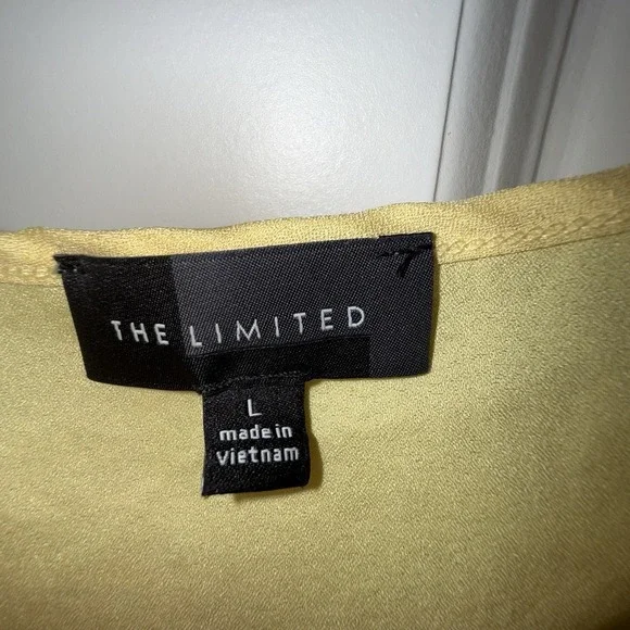 The Limited Yellow Cami Tank Top Lace Trim Adjustable Straps Large - Picture 3 of 4